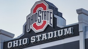 Ohio State logo above football stadium