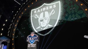 Raiders logo at NFL Draft