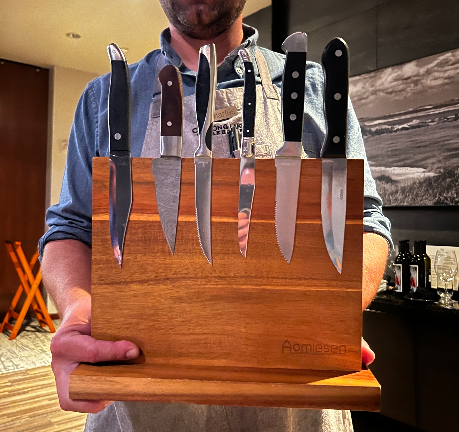 Steak knife selection at Streamsong's Canyon Lake Steakhouse