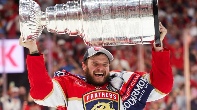 Aleksander Barkov with the Stanley Cup