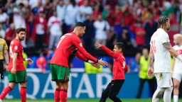 Cristiano Ronaldo Embraces Child Field Invader During UEFA Euro 24