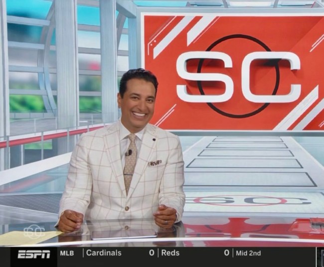 ESPN's Kevin Negandhi in a suit from Rothman's