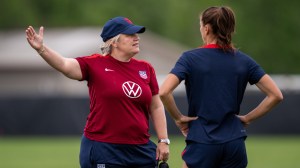 USWNT manager Emma Hayes and Alex Morgan Olympics