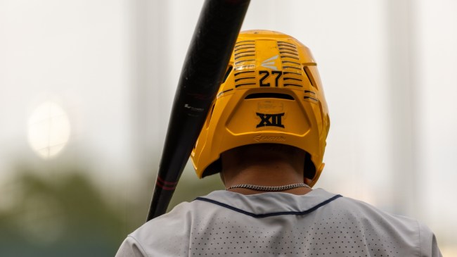 A West Virginia batter steps up to the plate during a matchup against Texas.