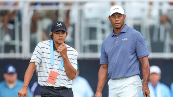 Charlie Woods Looks Entirely Unimpressed By His Dad During Preparation For U.S. Open At Pinehurst