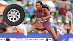 Disaster Nearly Strikes Olympic Gold Medalist As Rogue Wheel Goes Flying Onto Track At U.S. Trials