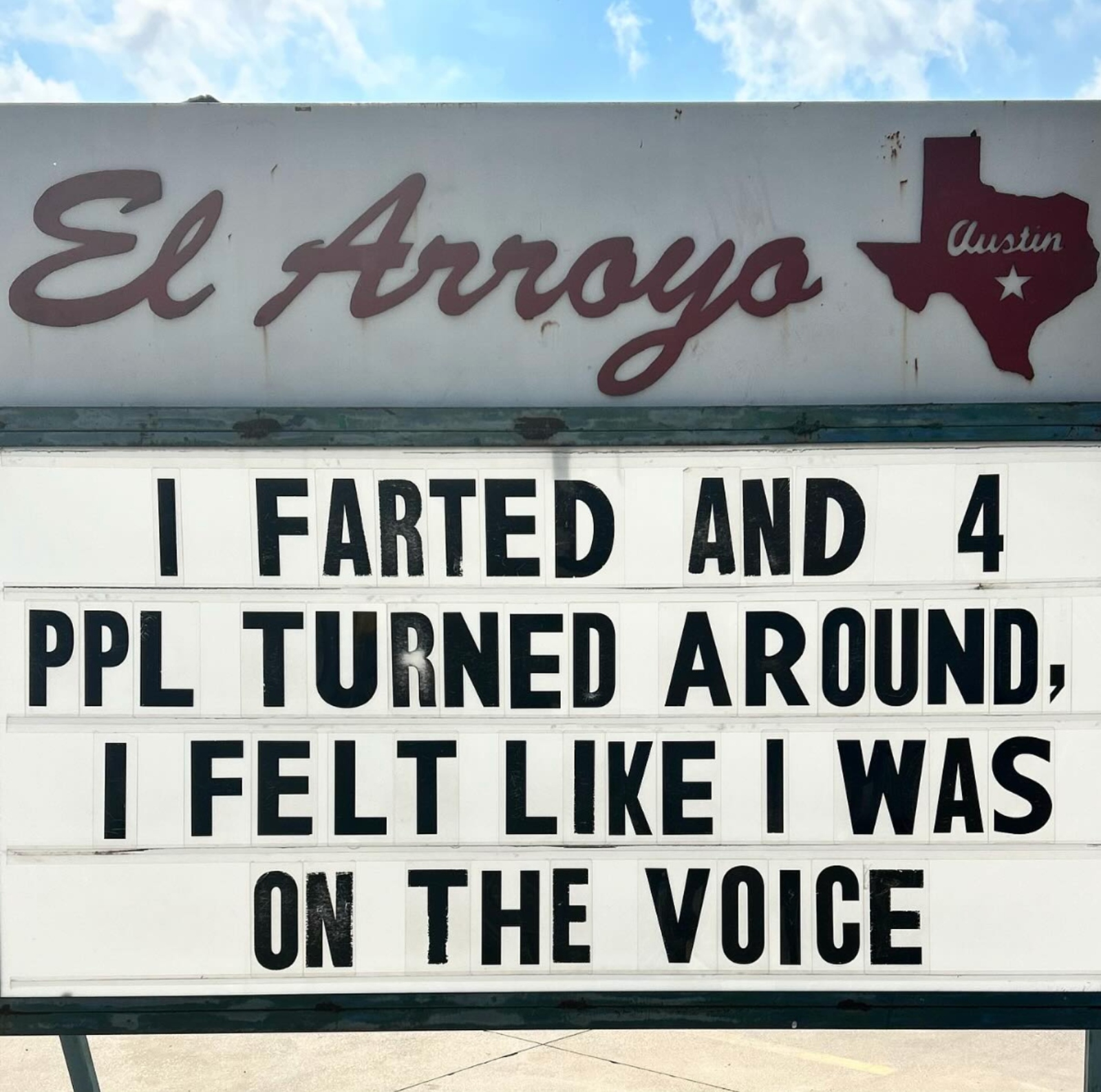 best El Arroyo ATX sign joke about farts
