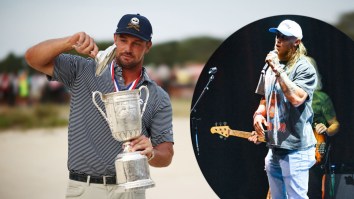 Noticeably Skinnier George Kittle Chugged Beer Out Of U.S. Open Trophy With Bryson DeChambeau