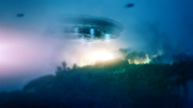 giant blue ufo spaceship