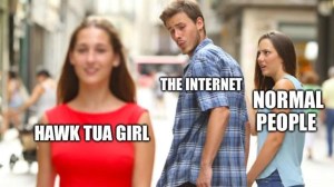 Internet obsessed with Hawk Tuah girl meme