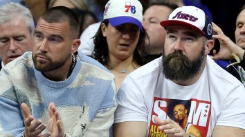 Clip Of Travis Kelce Awkwardly Trying To Shut Down Jason For Dissing Monarchies Goes Viral After London Trip