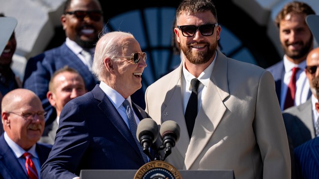 Joe Biden and Travis Kelce at the White House