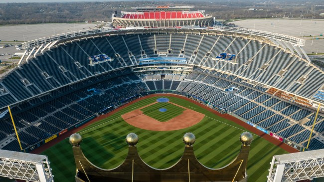 View of Kansas City Royals and Chiefs stadiums