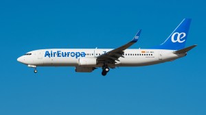 Air Europa Boeing 737 800 landing in Madrid