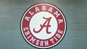 An Alabama Crimson Tide logo.