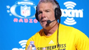 Former NFL player Brett Favre in Southern Miss Beach Volleyball shirt