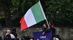 Italian Flag Bearer Gianmarco Tamberi 2024 Summer Olympics Paris