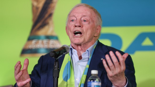 Jerry Jones speaks during the FIFA World Cup 2026 Match Schedule Announcement