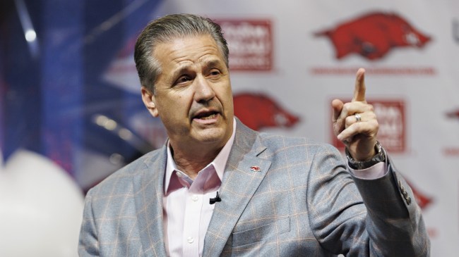 Arkansas basketball coach John Calipari speaks at his introductory press conference.