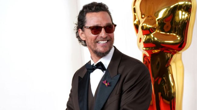 Matthew McConaughey smiling on the red carpet