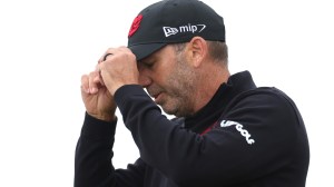 Sergio Garcia at a qualifying event for The Open.