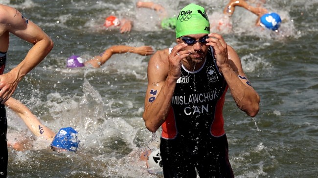 Triathlete Tyler Mislawchuk at the Paris Olympics.