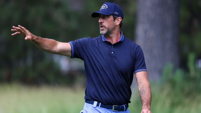 aaron rodgers on a golf course