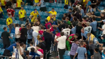 Uruguayan Players Fight Colombian Fans In The Stands In Wild Brawl After Copa America Loss