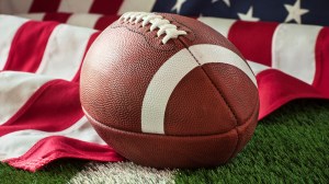 Football on American flag