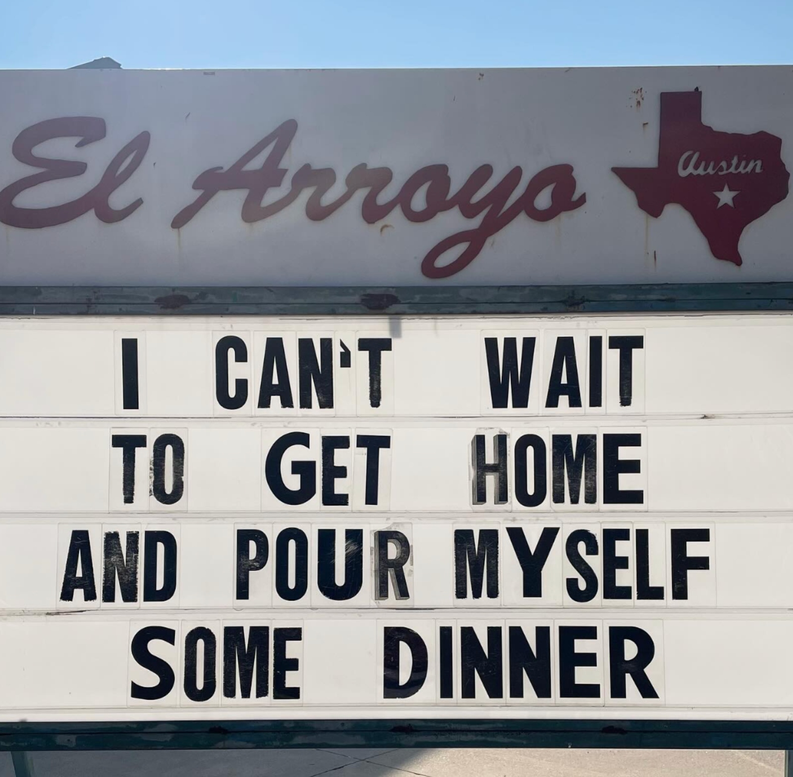 hilarious El Arroyo sign meme about dinner and drinking