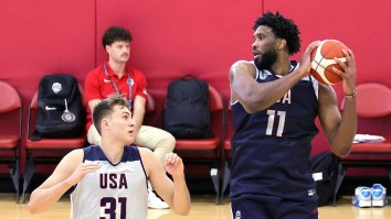 Joel Embiid Caught Foul Baiting Practice Squad During Team USA Scrimmage Ahead Of Olympics