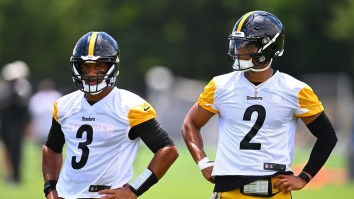 Russell Wilson Looks Like He Could Eat Justin Fields As Steelers QBs Get Jacked Together