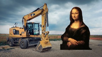 Construction Crew Wins Blue Collar Olympics By Drawing The Mona Lisa Using Caterpillar Excavators