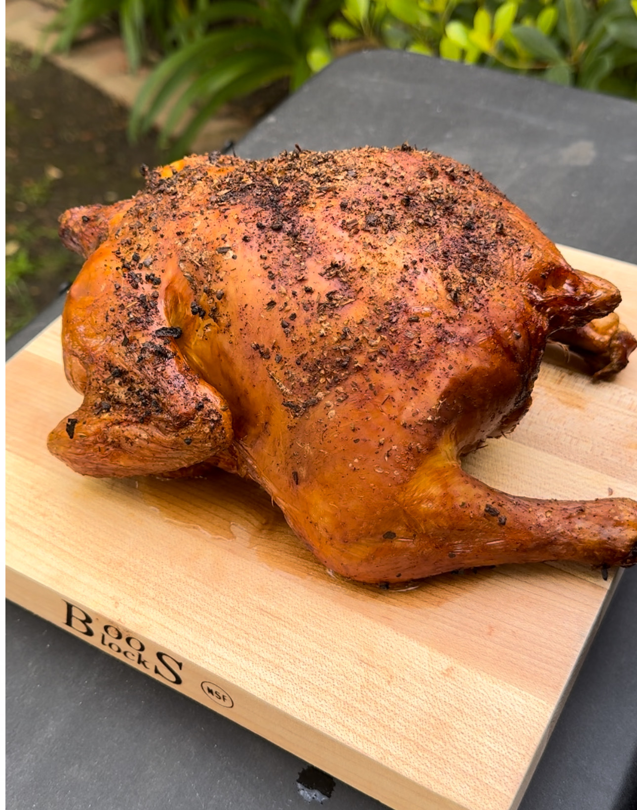 smoked whole ninja chicken