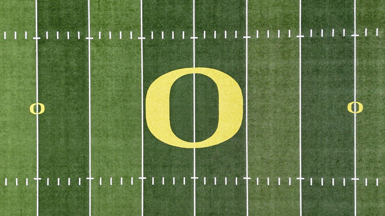 Overhead view of Oregon Ducks football field