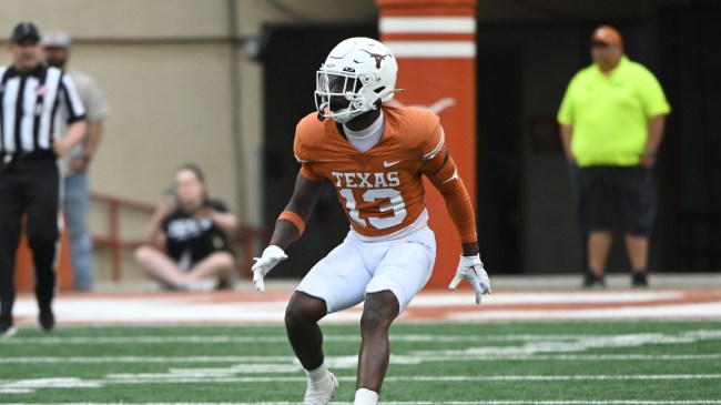 DB Andrew Mukuba during the Texas spring game.