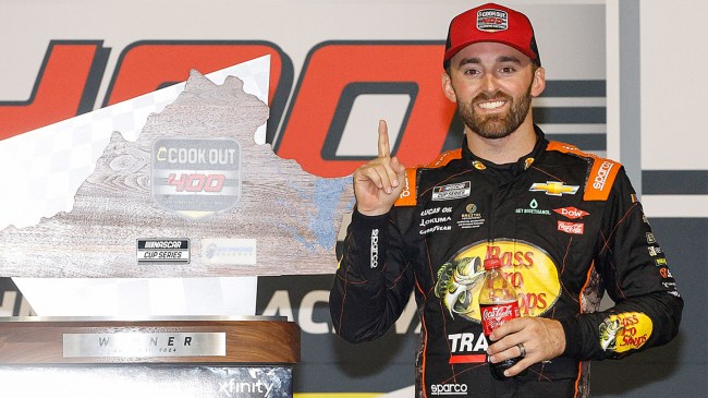 Austin Dillon celebrates after winning Series Cook Out 400 at Richmond Raceway