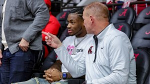 Alabama Crimson Tide coach Kalen DeBoer and quarterback Jalen Milroe