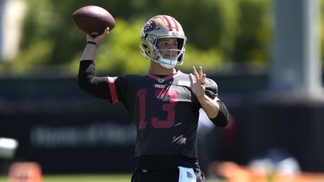 QB Brock Purdy at practice with the San Francisco 49ers.
