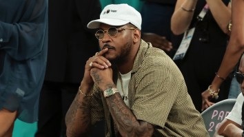 Carmelo Anthony Spotted Coaching Team USA During Huge 4th Quarter Comeback Against Serbia