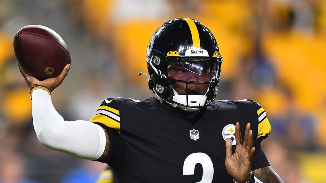 Dwayne Haskins of the Pittsburgh Steelers looks to pass