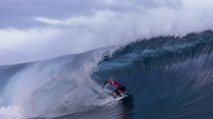 Ethan Ewing surfs for Team Australia at the Paris Olympics.