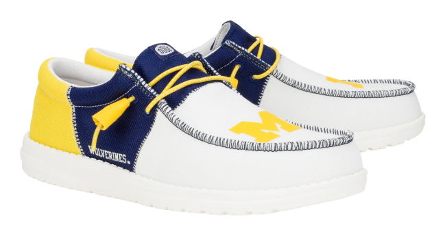 HEYDUDE Wally Tri Michigan shoes for college football