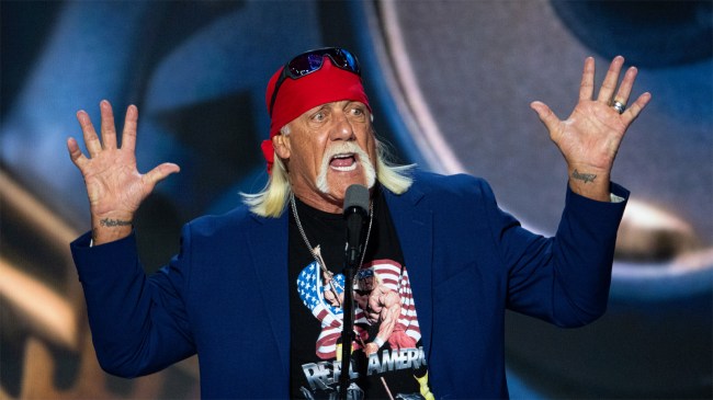 Hulk Hogan speaks during the final night of the Republican National Convention