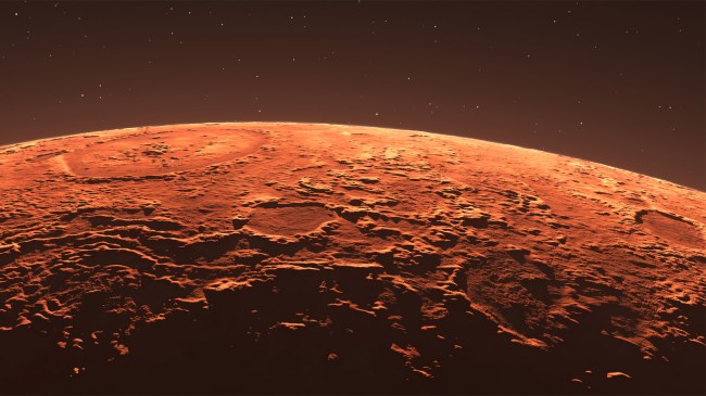 Mars the red planet Martian surface and dust in the atmosphere