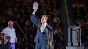 Jim Harbaugh at Michigan's national championship celebration.