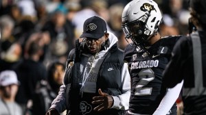 Shedeur Sanders and coach Deion Sanders Colorado Buffaloes