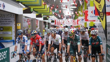 Vuelta A Espana Cycling Race Begins Stage In Supermarket Prompting Several Jokes