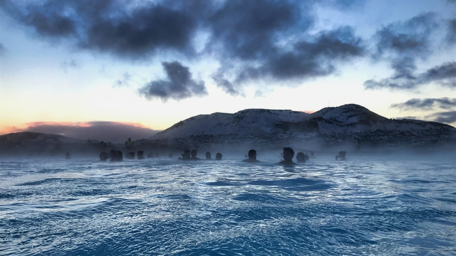 the Blue Lagoon spa in Iceland near volcanoes