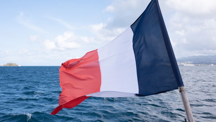 France flag in front of water